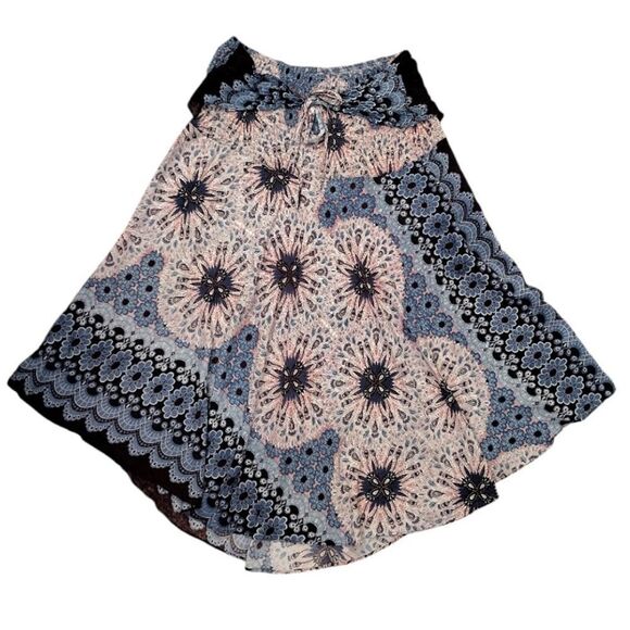 Joob Joob Blue Floral Boho Chic Multi Way Asymmetrical Maxi Skirt Size L / XL - Picture 3 of 15